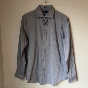 Croft & Barrow Men’s Casual Gray Button Down 100% Cotton Shirt Size 16
